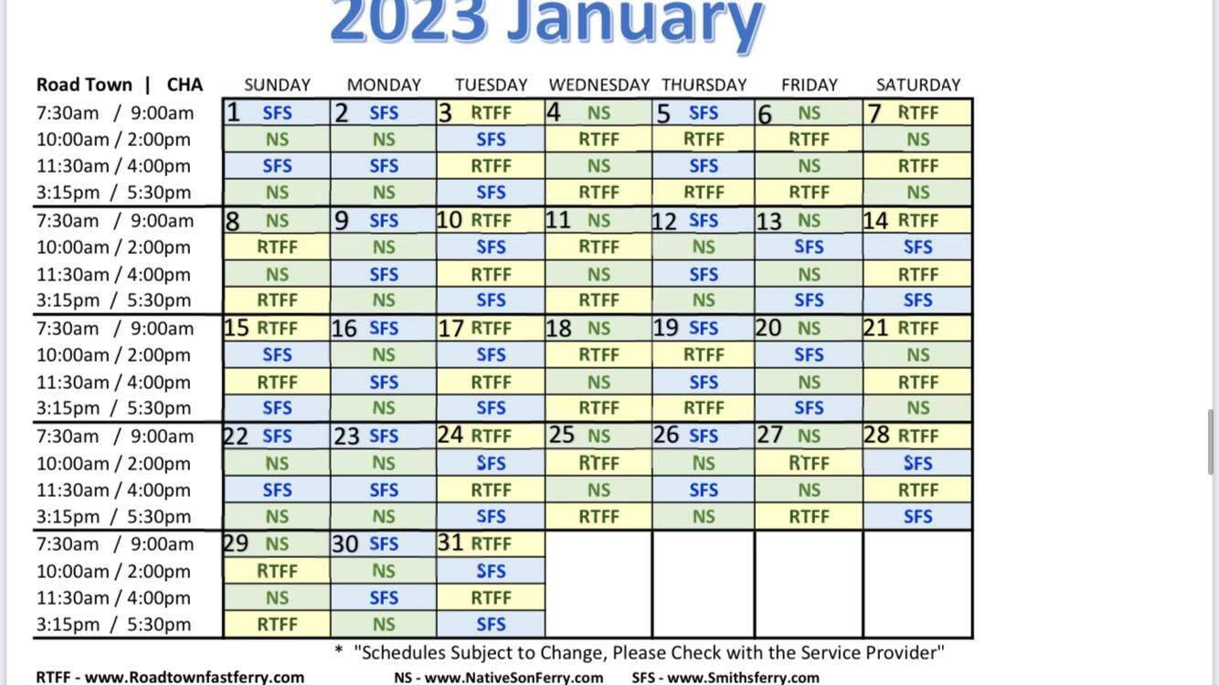 Attached picture January 2023 Ferry Schedule as of 8-7-2022.jpg